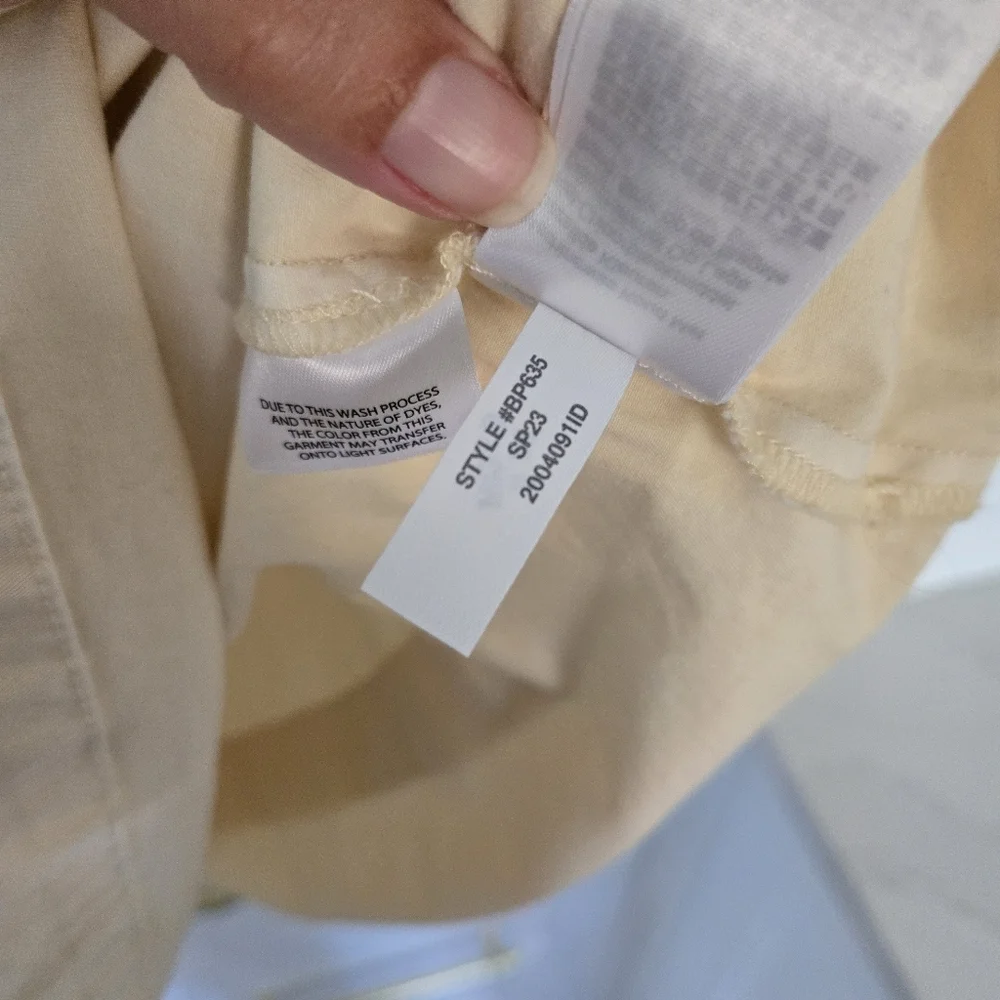 NWT Long-Sleeve Smocked-Waist Midi Dress Lightweight Chino Khaki Size XS NEW - Picture 10 of 13